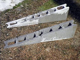 Cut concrete block